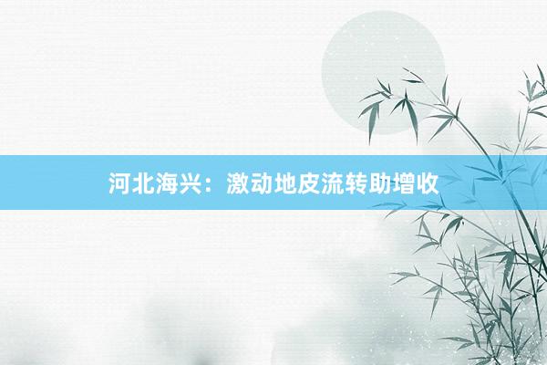 河北海兴：激动地皮流转助增收